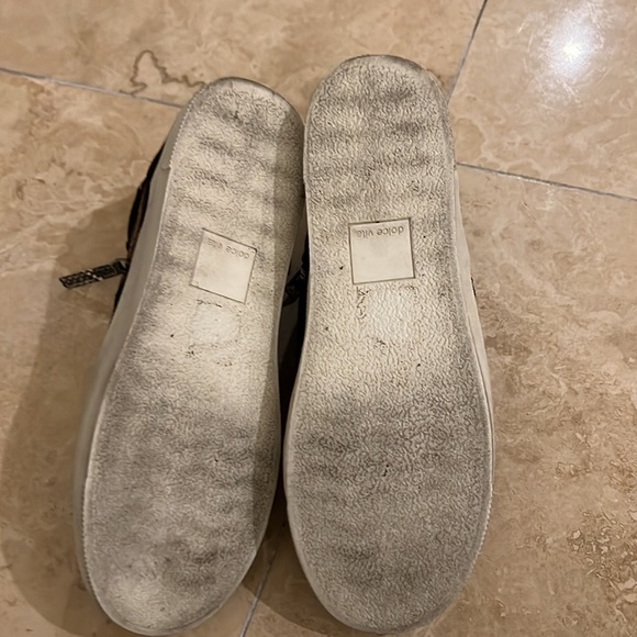 Dolce Vita Zonya Black Snake Suede Sneakers - Picture 4 of 8